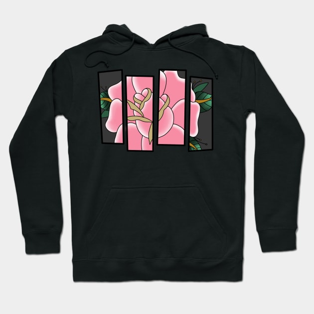 Black Flag Rose - traditional tattoo flash Hoodie by ladyjrae